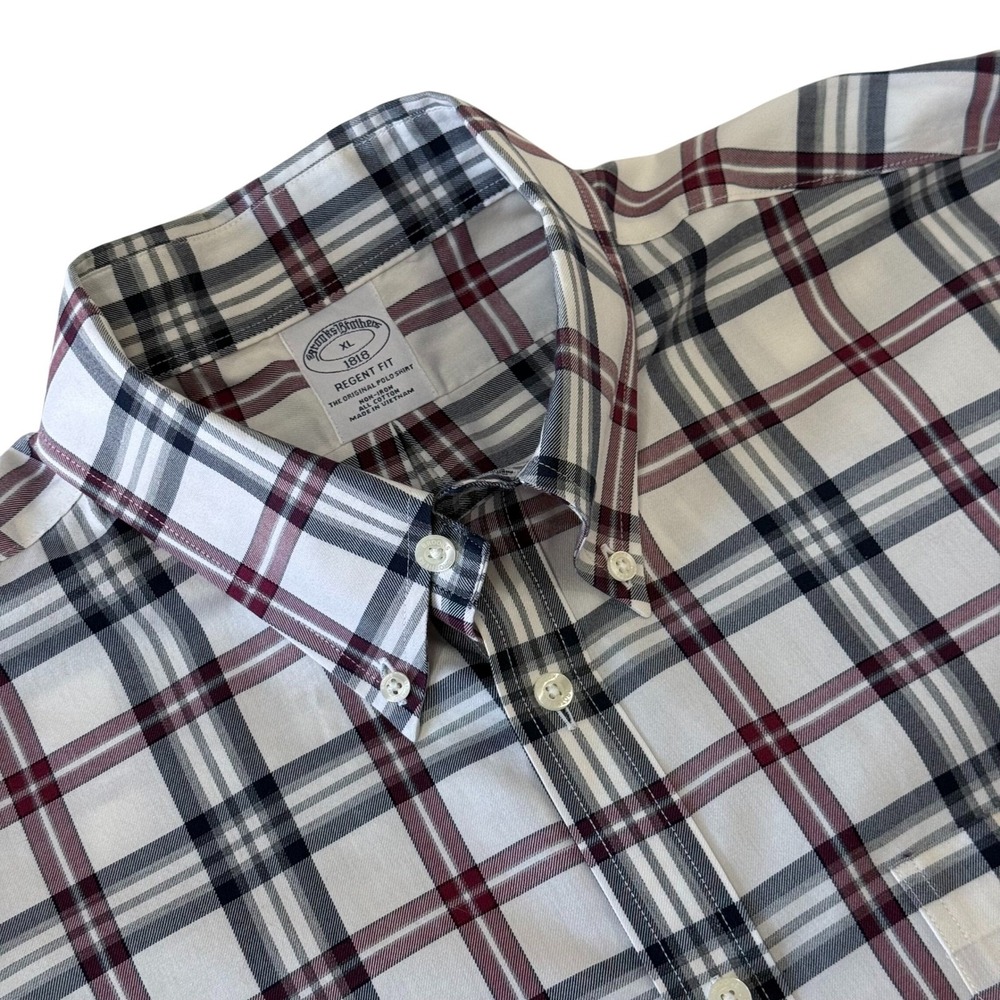 Brooks Brothers 1818‎ Regent Fit Plaid Non-Iron Shirt Mens XL